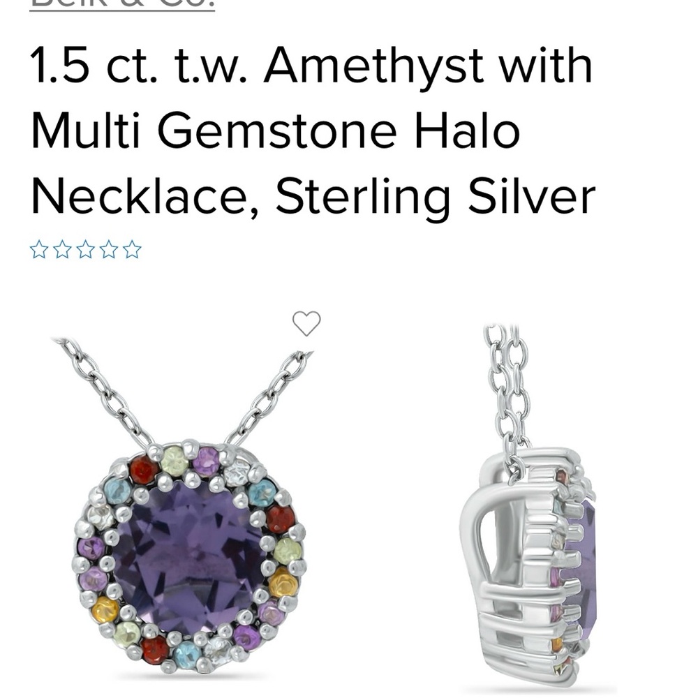 Amethyst necklace - Belk & Co sterling silver with amethyst center